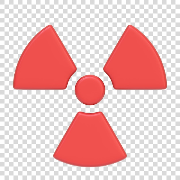 PSD 3d red radioactive hazard symbol