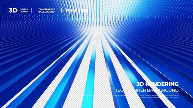 PSD 3d render abstract colorful glow light trail with blue background