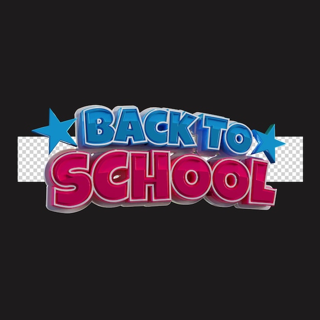 PSD 3d render back to school rendering design