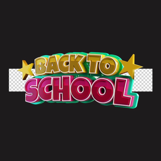 PSD 3d render back to school rendering design