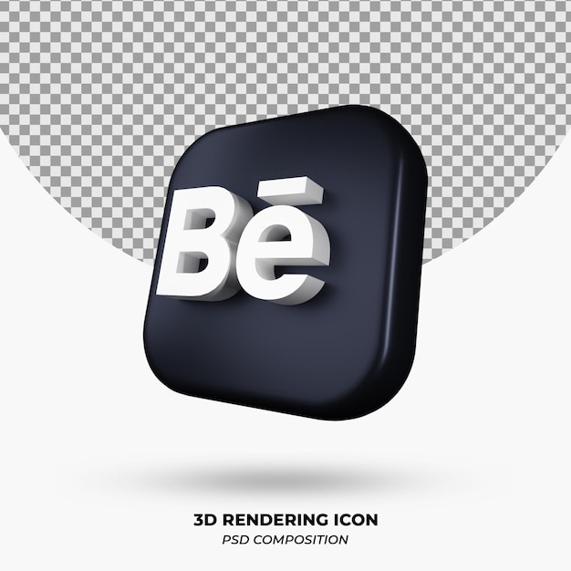 3D Render Behance Icon Object