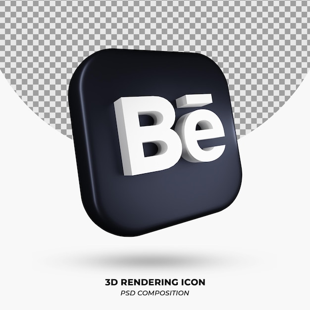 3D Render Behance Icon Object