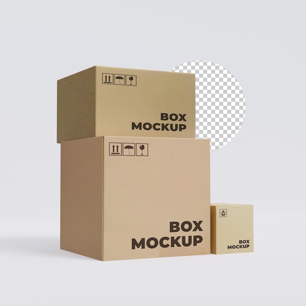 PSD 3d render box mockup