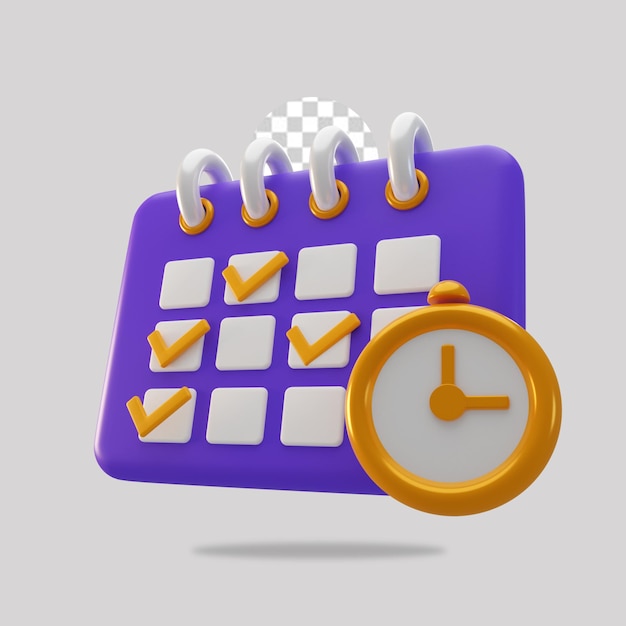 3d render calendar icon isolated