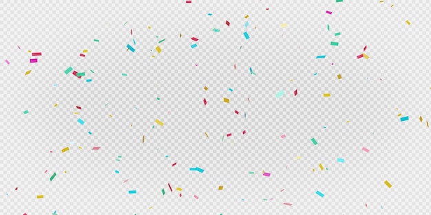 3d render of colorful confetti flying on transparent background