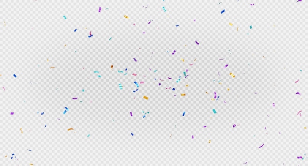 3d render of colorful confetti flying on transparent background