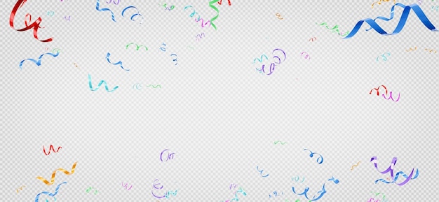 3d render of colorful confetti on transparent background