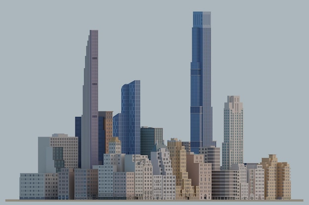 PSD 3d render gebouwen wolkenkrabber cityscape nyc