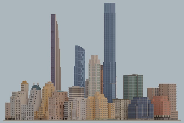 PSD 3d render gebouwen wolkenkrabber cityscape nyc