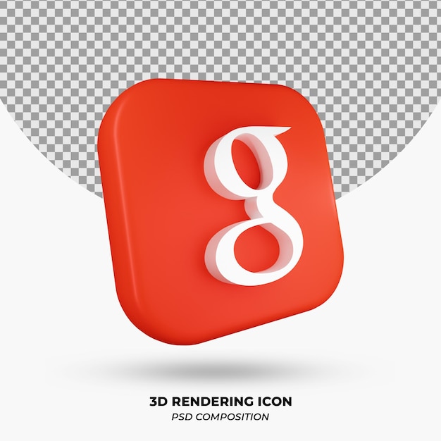 3D Render Google Icon Object