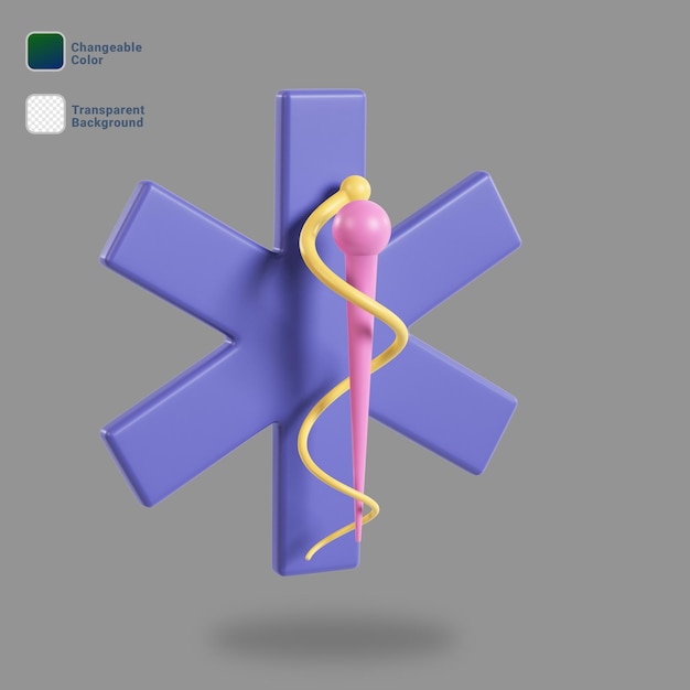 3d render hospital symbol icon changeable color