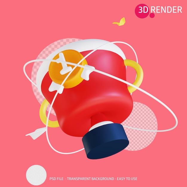 PSD 3d render icoon trofee 16