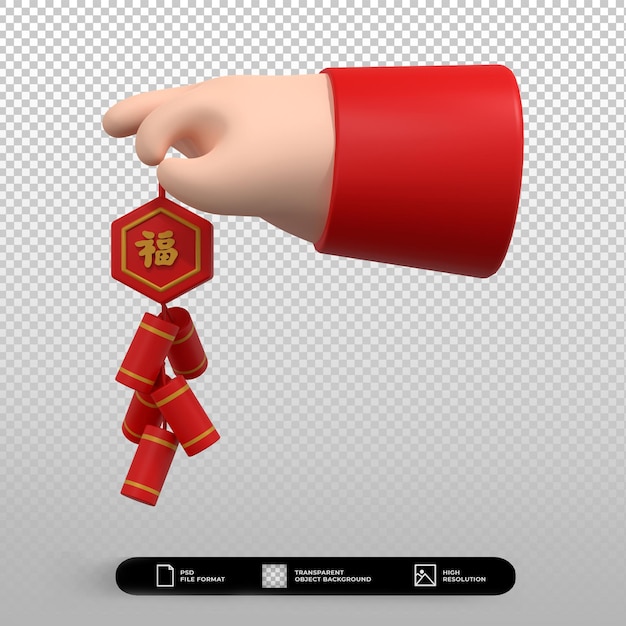 3d render illustration chinese new year  icon isolated