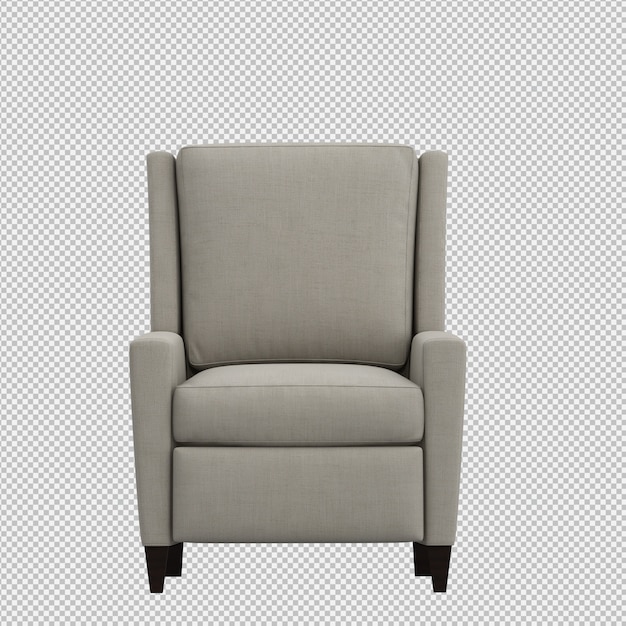 3d render of isometric armchair