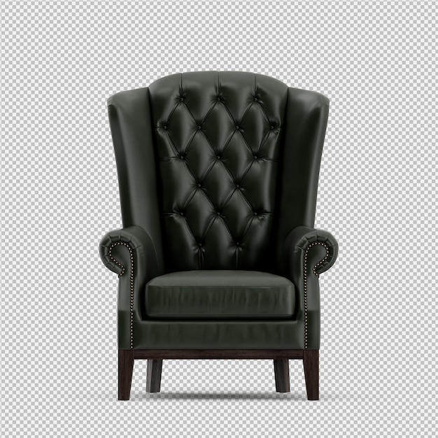 3d render of isometric armchair