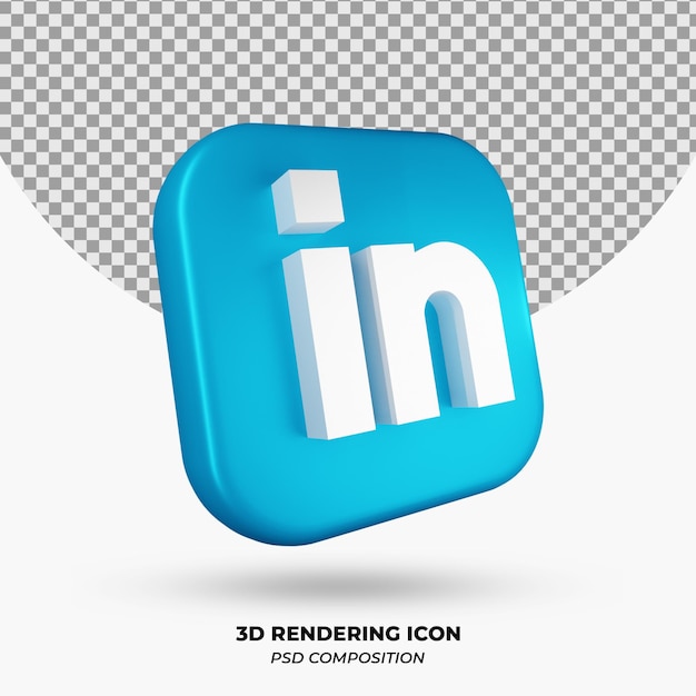 3D Render LinkedinIcon Object