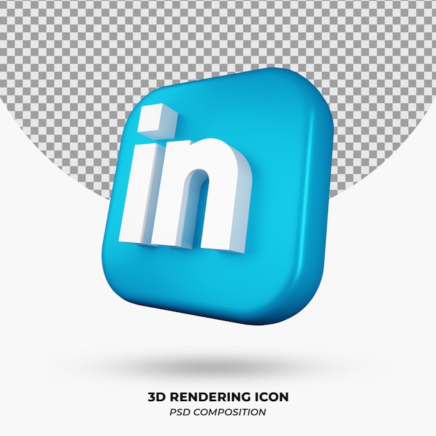 3D Render LinkedinIcon Object