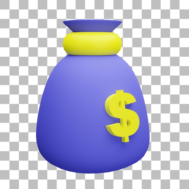 3D Render Money Simple Object illustration