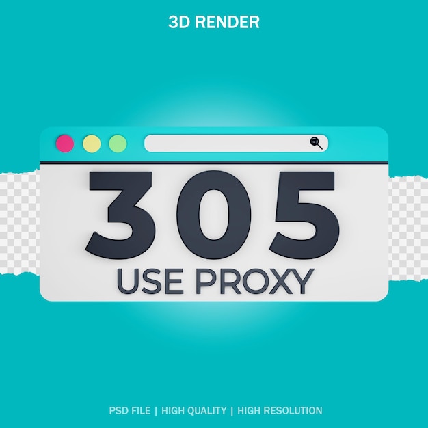 3d render response 305 use proxy with transparent background