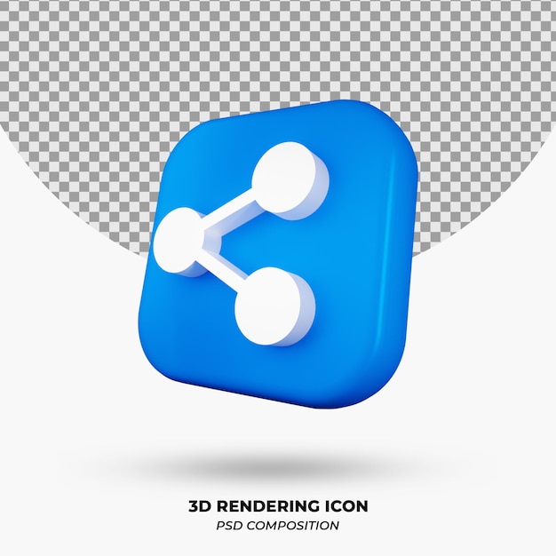 3D Render Share Icon Object