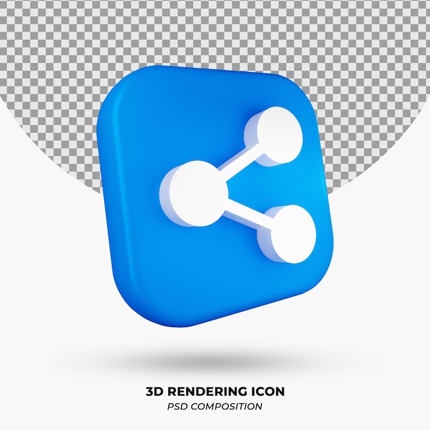 3D Render Share Icon Object