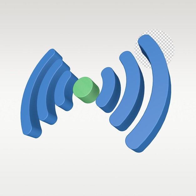 3D Render Signal Battery Wifi Icon Symbol