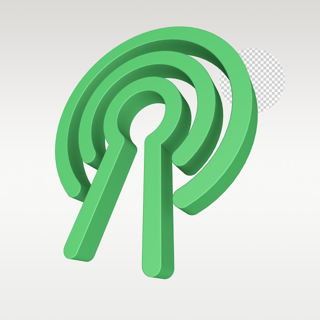 3D Render Signal Battery Wifi Icon Symbol