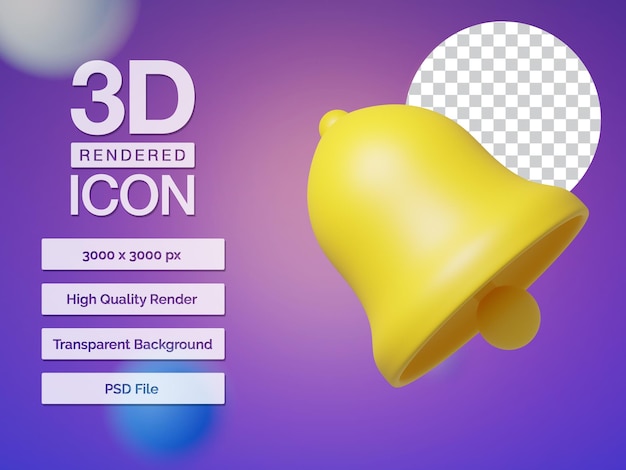 3d rendered bell icon