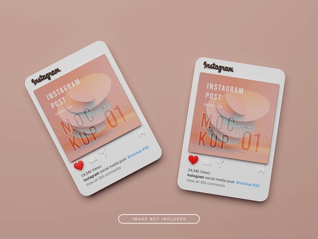 PSD 3d rendered instagram post mockup