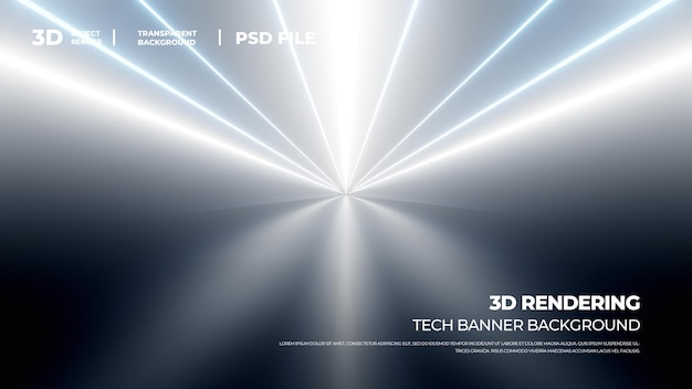 PSD 3d rendered tech lines tunnel extended light hd psd layered background