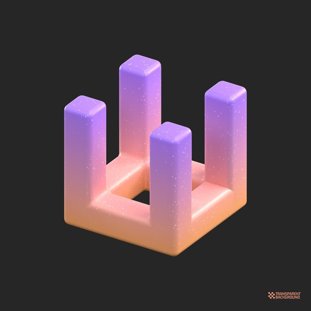 PSD 3d-rendering abstract gradient object kunst geometrische vormen