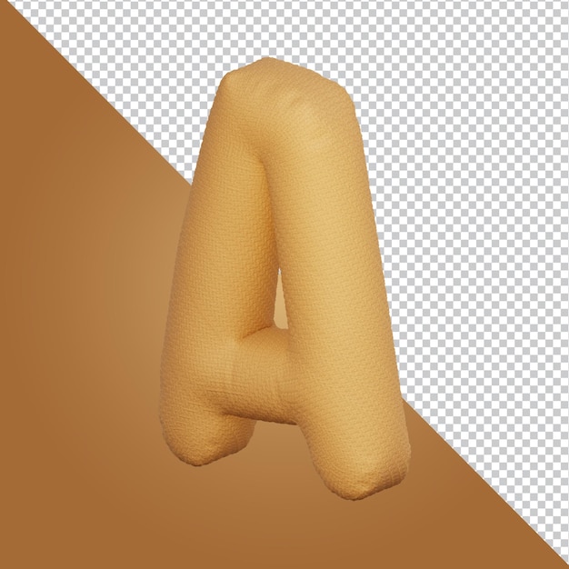 3d rendering of alphabet letter A isolated