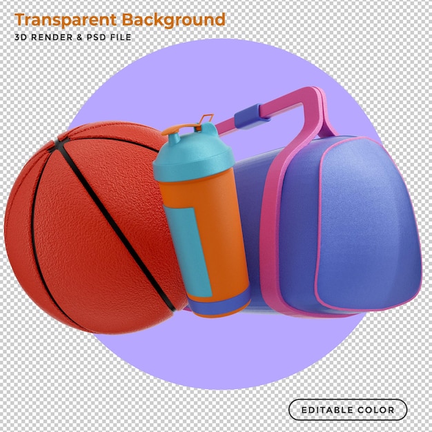 3d rendering basketball equipment