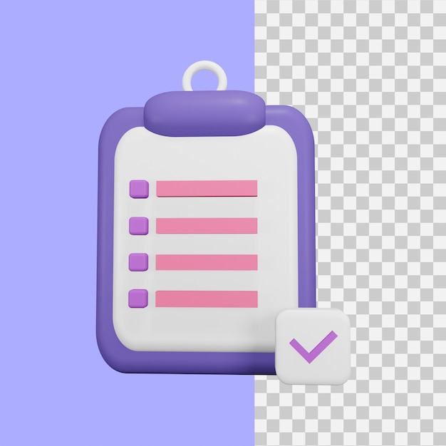 3d rendering clipboard icon