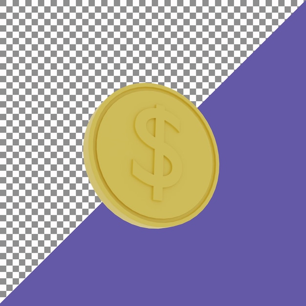 3d rendering of coin icon