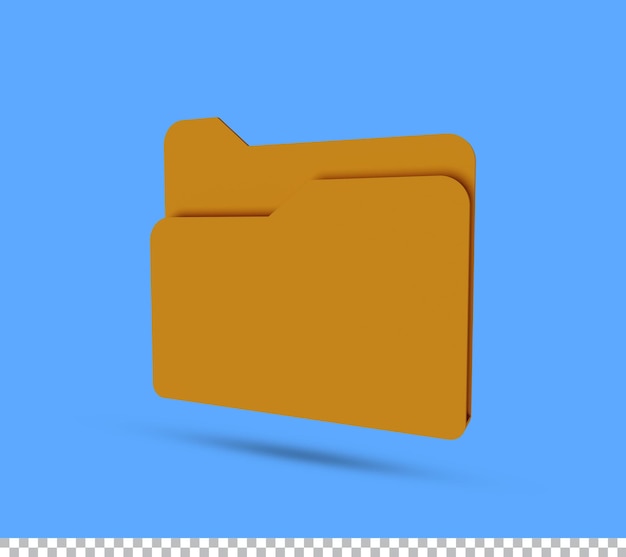 3d rendering of folder file icon