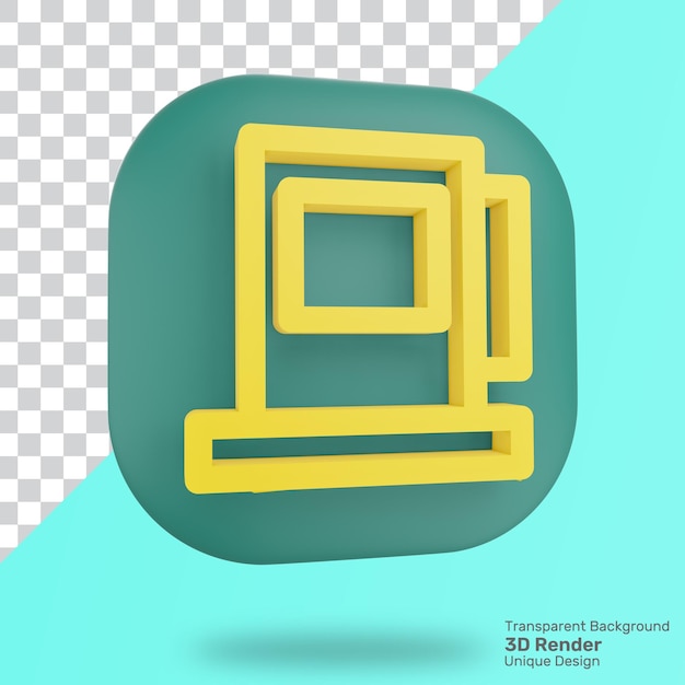 3d rendering gas station icon with transparent background