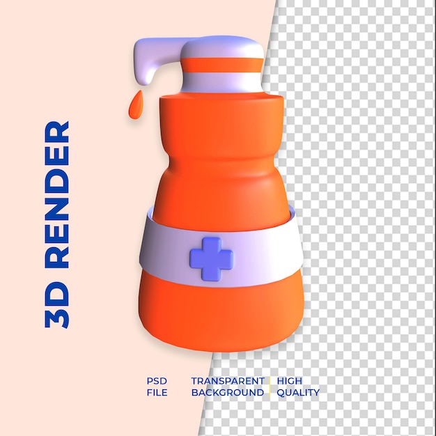 3D-rendering handdesinfecterend pictogram