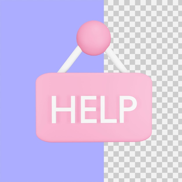 3d rendering help sign icon