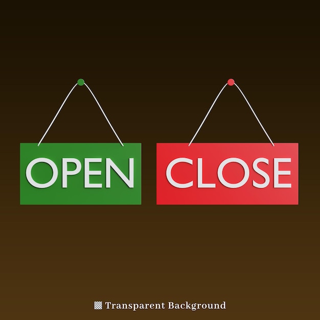 PSD 3d rendering icon open close