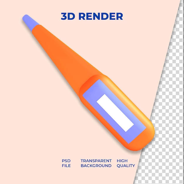 3d rendering icon thermometer