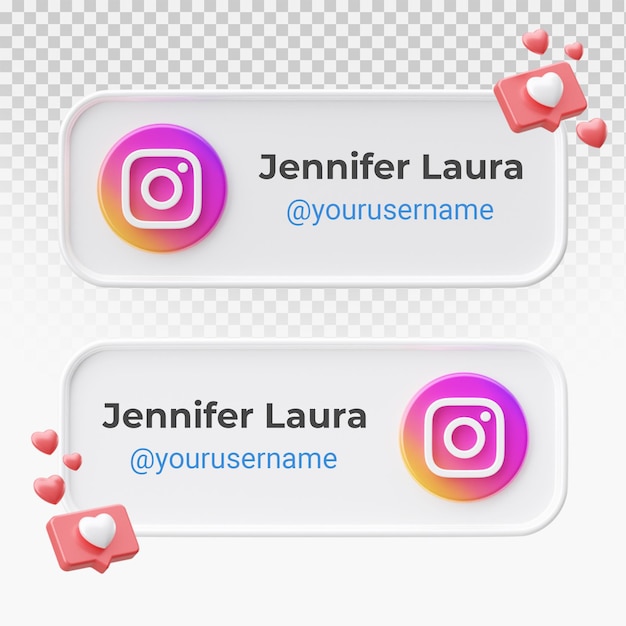 PSD 3d rendering instagram lower third designs