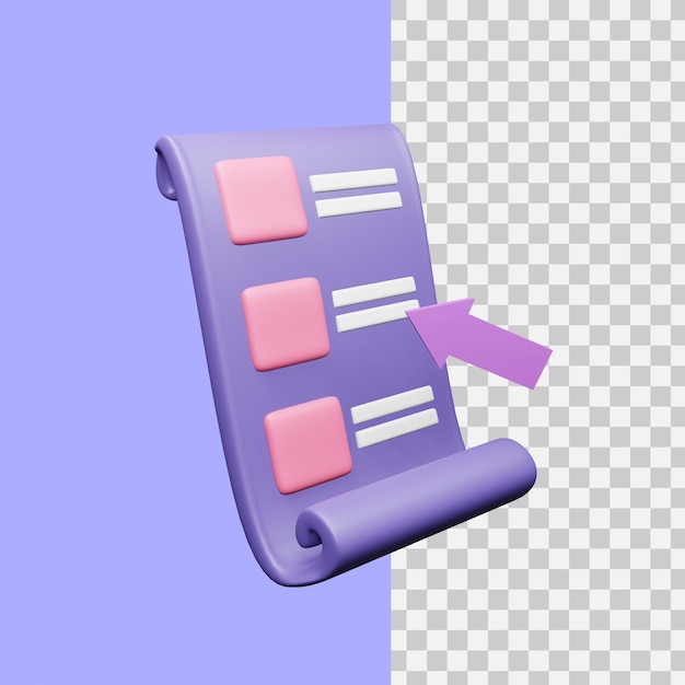 3d rendering list icon