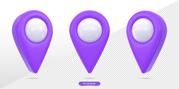 3D Rendering of location icon pin