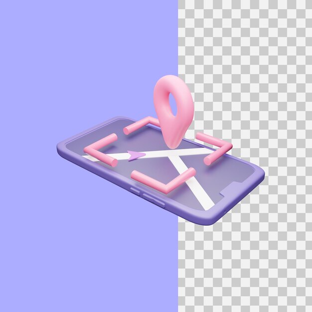 3D rendering location icon