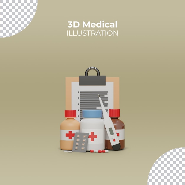 PSD 3d rendering medical illustration