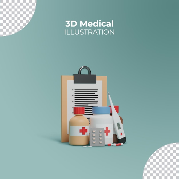 PSD 3d rendering medical illustration