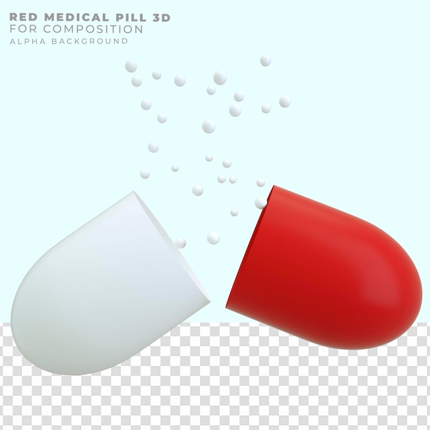 3D rendering open red pill