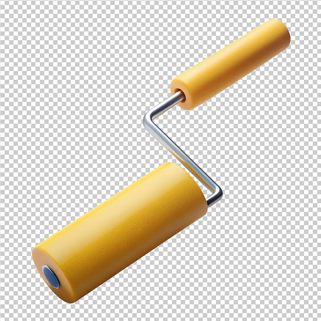 PSD 3d rendering of paint roller png isolated