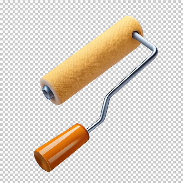 PSD 3d rendering of paint roller png isolated